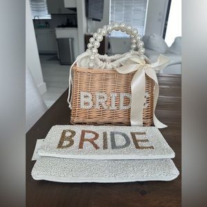 Bride wicker bag, and clutch